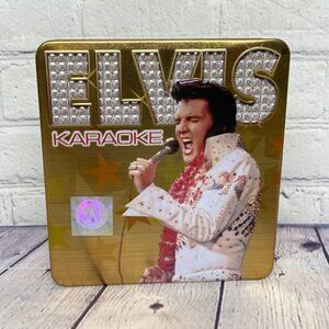 Elvis Presley CD Karaoke Set of 3 Tin Case Lyric Book and Door Hanger